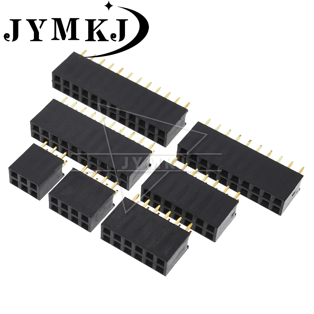 

10PCS 2X20 PIN Double row Straight FEMALE PIN HEADER 2.54MM PITCH Strip Connector Socket 2*2/3/4/6//10/16/20/30/40P PIN FOR PCB