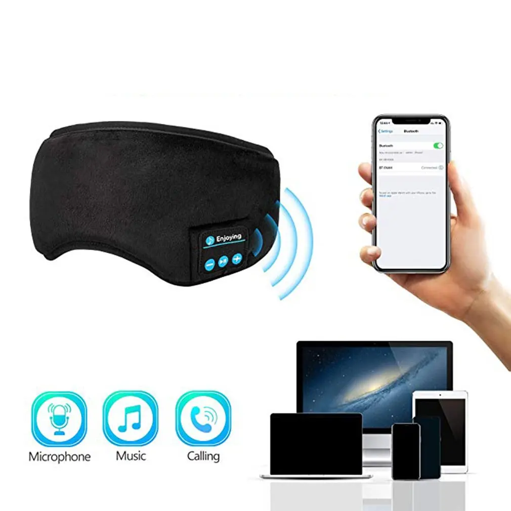 Беспроводной Bluetooth стерео наушник для сна удобная моющаяся со встроенными наушниками для сна маска для глаз гарнитура