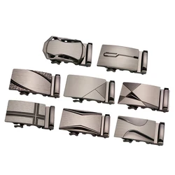 Metal automático slide buckle substituição catraca cinto fivela formal retangular negócios cinto acessórios para homem