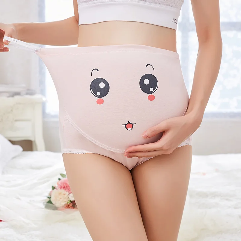 

Pregnancy Maternity Panties Women Cotton Adjustable Underwear For Pregnant Knickers Cartoon Cute Underpants Maternity Underwear