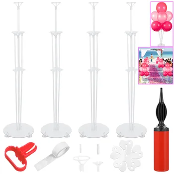 

4 Sets Table Balloon Stand Reusable Clear Balloon Holder Balloon Stand Kit Balloon Support Holder Balloon Cup With Stick Base