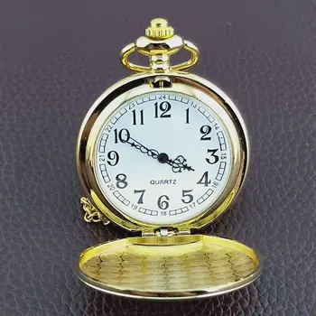

Classical Men Smooth Pocket Watch Retro Polishing Quartz Pendant Chain Pocket Watches