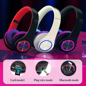 

Foldable Wireless Bluetooth Stereo Bass Headset Breathing Light Sports Headphone