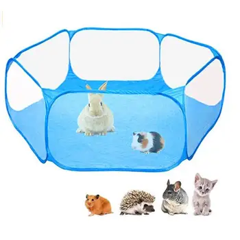 

Portable Small Pet Cage Transparent Hedgehog Cage Tent Pet Playpen Open Folding Yard Fence For Dog Hamster Rabbit Guinea Pig