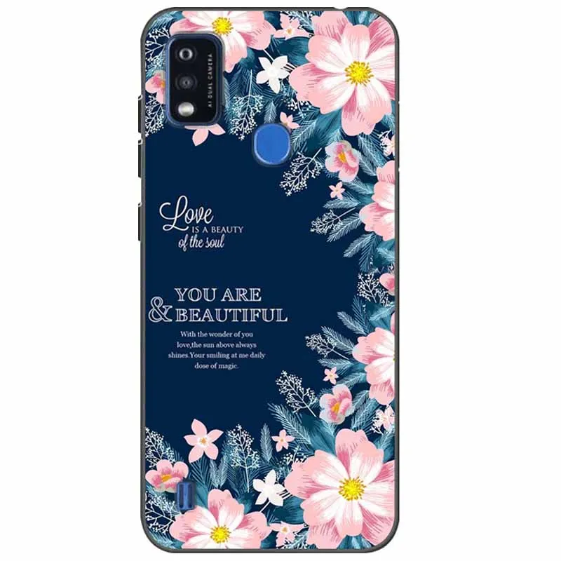 Shockproof Black Soft Silicone Phone Cover with Wolf and Cat Design - Stylish and Durable Protection