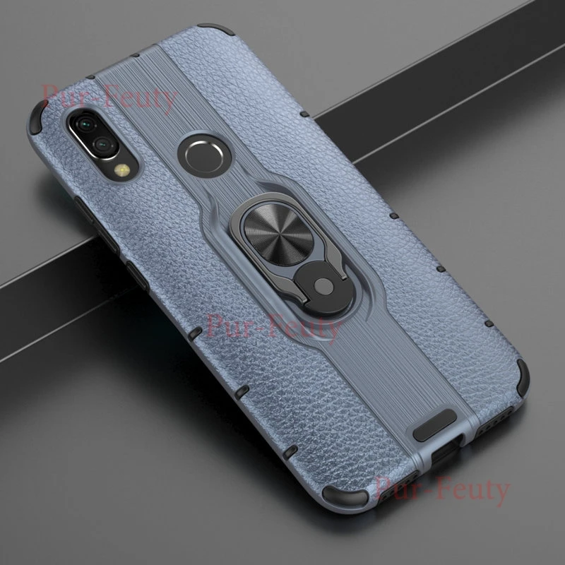 Чехол на Xiaomi Redmi 7 M1901F7E роскошный Броня Мягкий противоударный силиконовый бампер магнитное кольцо Броня чехол для Xiaomi Redmi 7