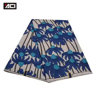 

ACI New Fashion African Printed Fabric Ankara Wax Tissu Africain 6 Yards Ankara Fabric African Real Wax Prints For Wedding Dress
