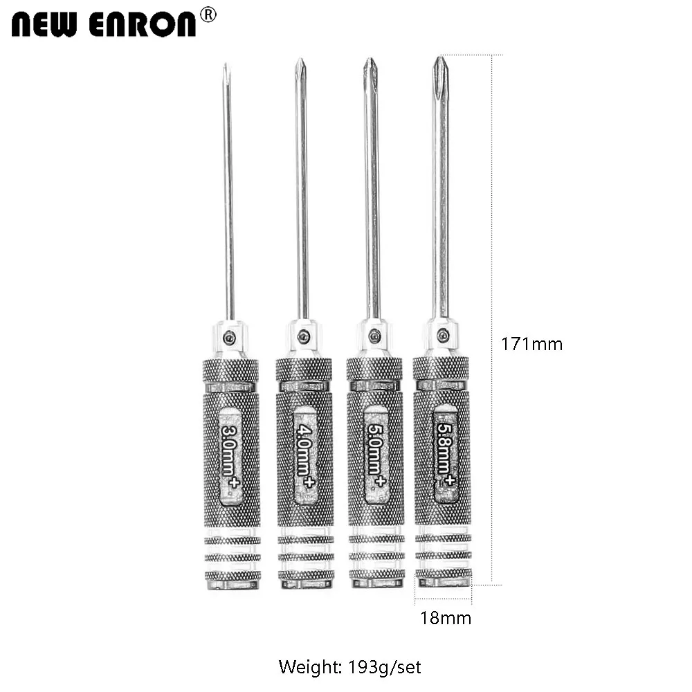 4 개 RC 공구 금속 3/4/5/5.8mm 크로스 필립스 스크루 드라이버 스크루 드라이버 다기능 도구 키트, RC 자동차 헬리콥터 보트 수리용