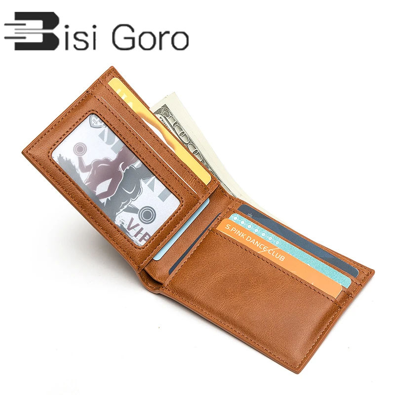 

BISI GORO 2020 PU Smart Wallets RFID Credit Card Holder Money Bag Slim Wallet For Men Purse Purse Carteira High Quality Case
