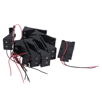 

10pcs Two Wire Leads Spring Clip 9V Battery Holder Case Storage Box