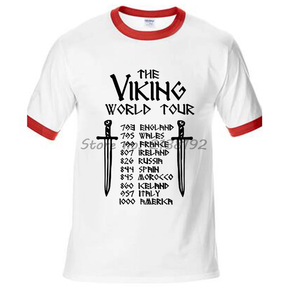 VIKING WORLD TOUR Хлопковая мужская футболка брендовая модная футболка мужские топы ODIN THOR RAGNAR NORGE VALHALLA