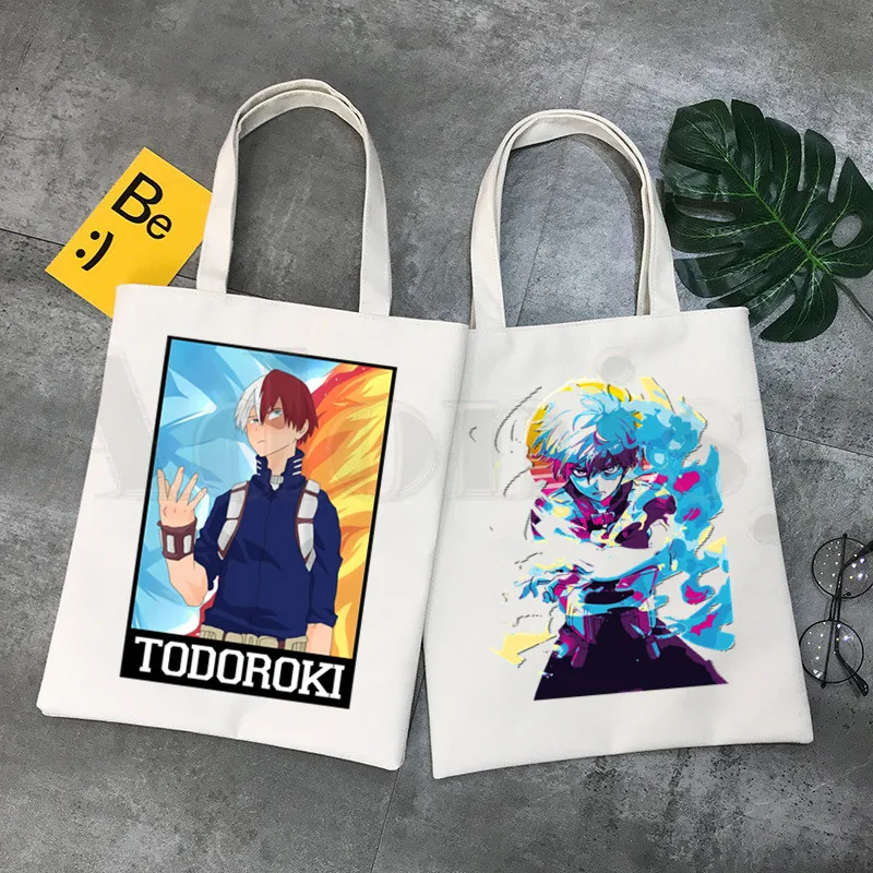 

My Hero Academia Shoto Todoroki Japan Anime Graphic Cartoon Print Shopping Bags Girls Fashion Casual Pacakge Hand Bag