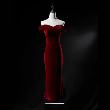 

Sexy Velvet Burgundy Cocktail, Party Dresses Strapless Zipper Back Tea Length
