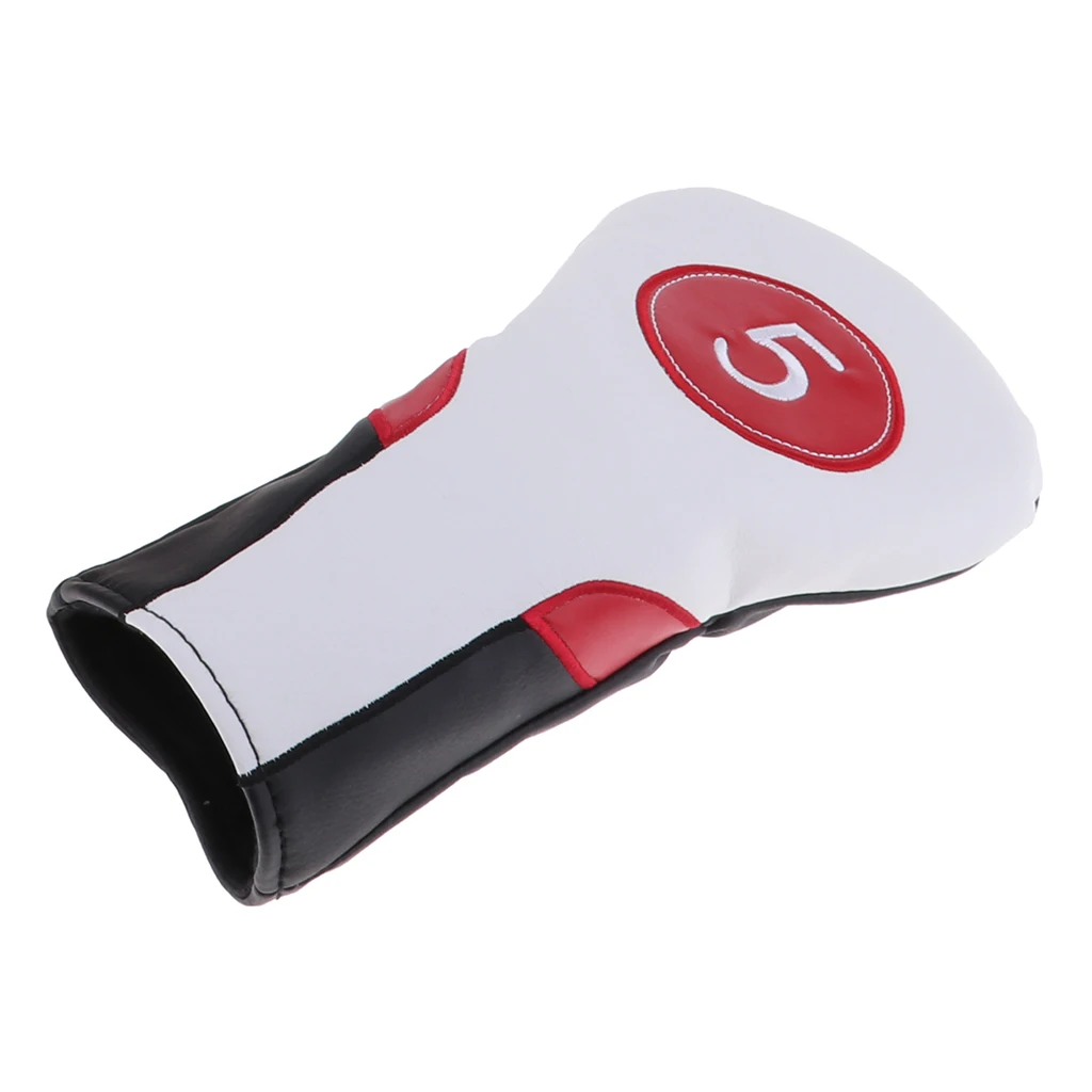 PU Golf Wood Head Cover with No. Tag1,3,5 Golf Club Headcover Protector For Golf Driver Fairway Hybrid White Golf Accessories PU Golf Wood Head Cover with No. Tag1,3,5 Golf Club Headcover Protector For Golf Driver Fairway Hybrid White Golf Accessories