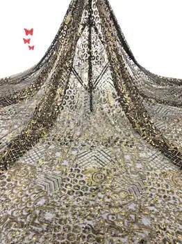 

African French Lace Fabric SYJ-104313 top quality embroidered African Tulle Lace Fabric with sequins