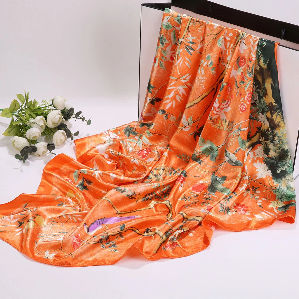 2019 Scarves For Women Hot Sale Print Flower Scarves Wrap Sunscreen Beach Cover Up Long Hijab Polyester Cape Female 919