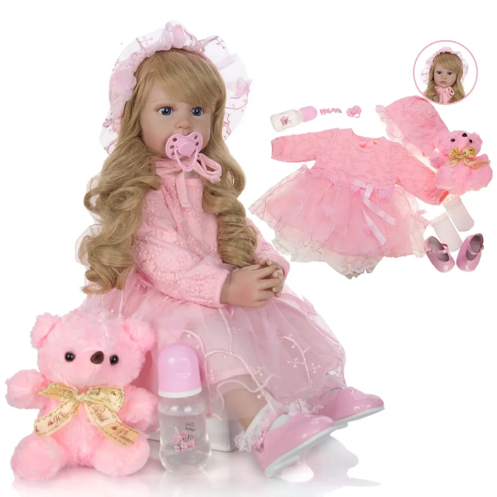 NPK Boneca Reborn 24 дюймов мягкая силиконовая, виниловая кукла 60 см мягкий силикон Reborn Baby Doll Новорожденные реалистичные куклы Bebes Reborn