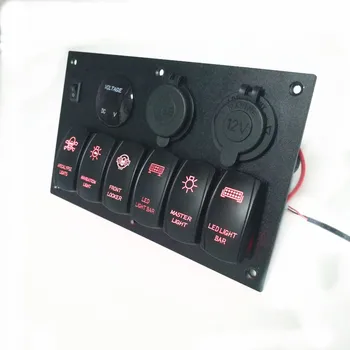 

Dual Car USB Charger Port Switch Panel with LED Digital Voltmeter Cigarette Lighter Socket Power for Car Boat