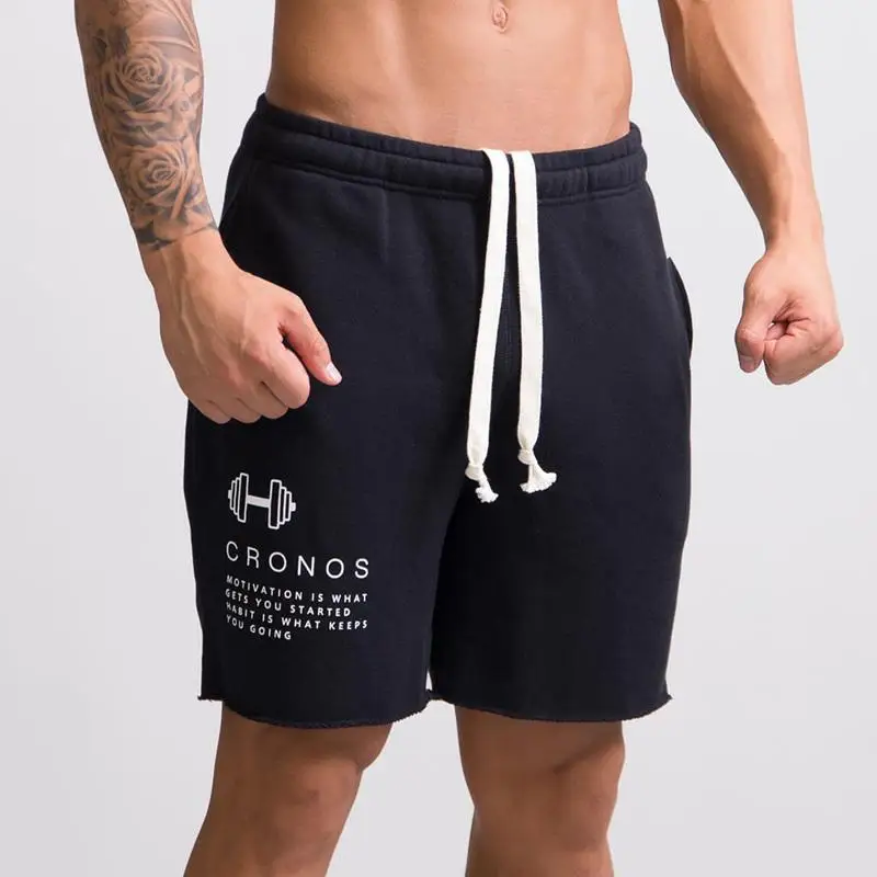 

Men Casual Cotton Shorts Man Calf-Length Gyms Fitness Jogger Workout Bodybuilding Slim Short Pants Summer Male Beach Sweatpants