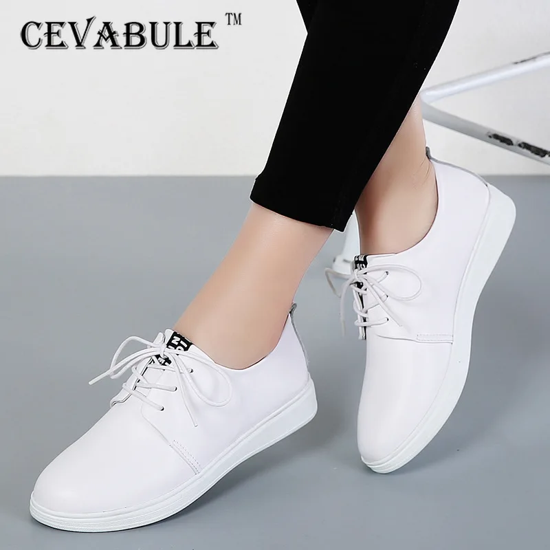 CEVABULE/ г. Белые туфли на плоской подошве женские студенческие туфли на плоской подошве со шнуровкой корейские повседневные белые кроссовки