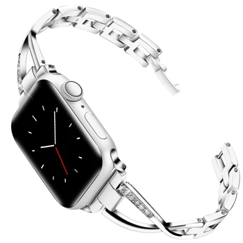 

Band Compatible for Apple Watch Bands 38mm 40mm for iwatch Series 5 4 3 2 1 Bands 42mm 44mm Women Jewelry Metal Wristband Strap