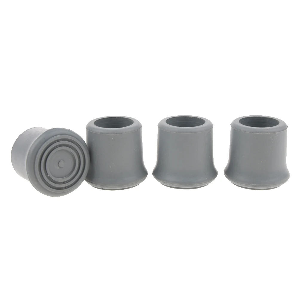 Walking Cane 4pcs Trekking Pole Rubber Cap Walking Hiking Stick Cane Tips Crutch Ferrules-22mm/25mm