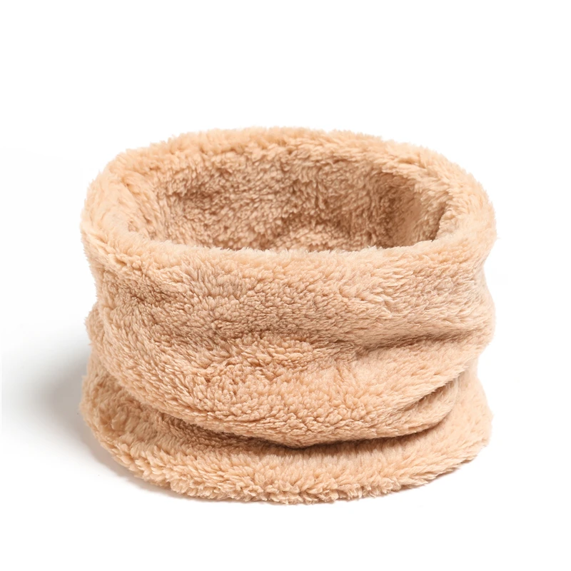 Enfärgad kashmirplysch varm vinterringhalsduk kvinnor män stickad helmask snood halsdukar bufanda tjock avgasrör_voghion.com