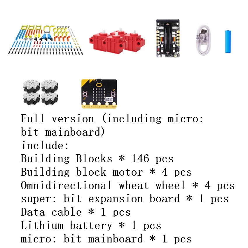 set 3 Yahboom micro: бит всенаправленный Мобильный смарт-автомобиль робот микро: бит четырехколесный RC автомобильный комплект - Цвет: set 3