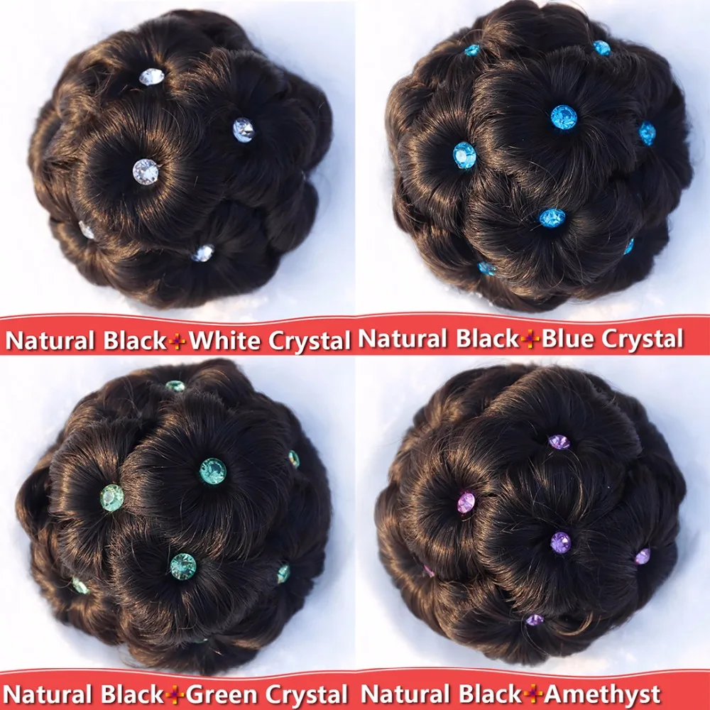 LM 9 цветок вьющиеся волокна шиньон волос булочка пончик клип в шиньон наращивание синтетические высокой температуры