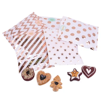 

25pcs / pack Gift Paper Pouches Printed Rose Gold Dots Food Safe Bags for Birthday Wedding Party Favors Gift YU-Home