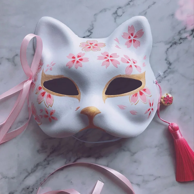 Новая японская маска с лисой, ручная роспись, кошка Natsume's Book of Friends Pulp Fox, полулицевая маска на Хеллоуин для косплея маска животного Вечерние