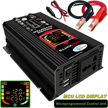 

Peak 6000W DC12V to AC110/220V Car Power Inverter Converter Adapter LED Display Dual USB Voltage Transformer Home Appliances