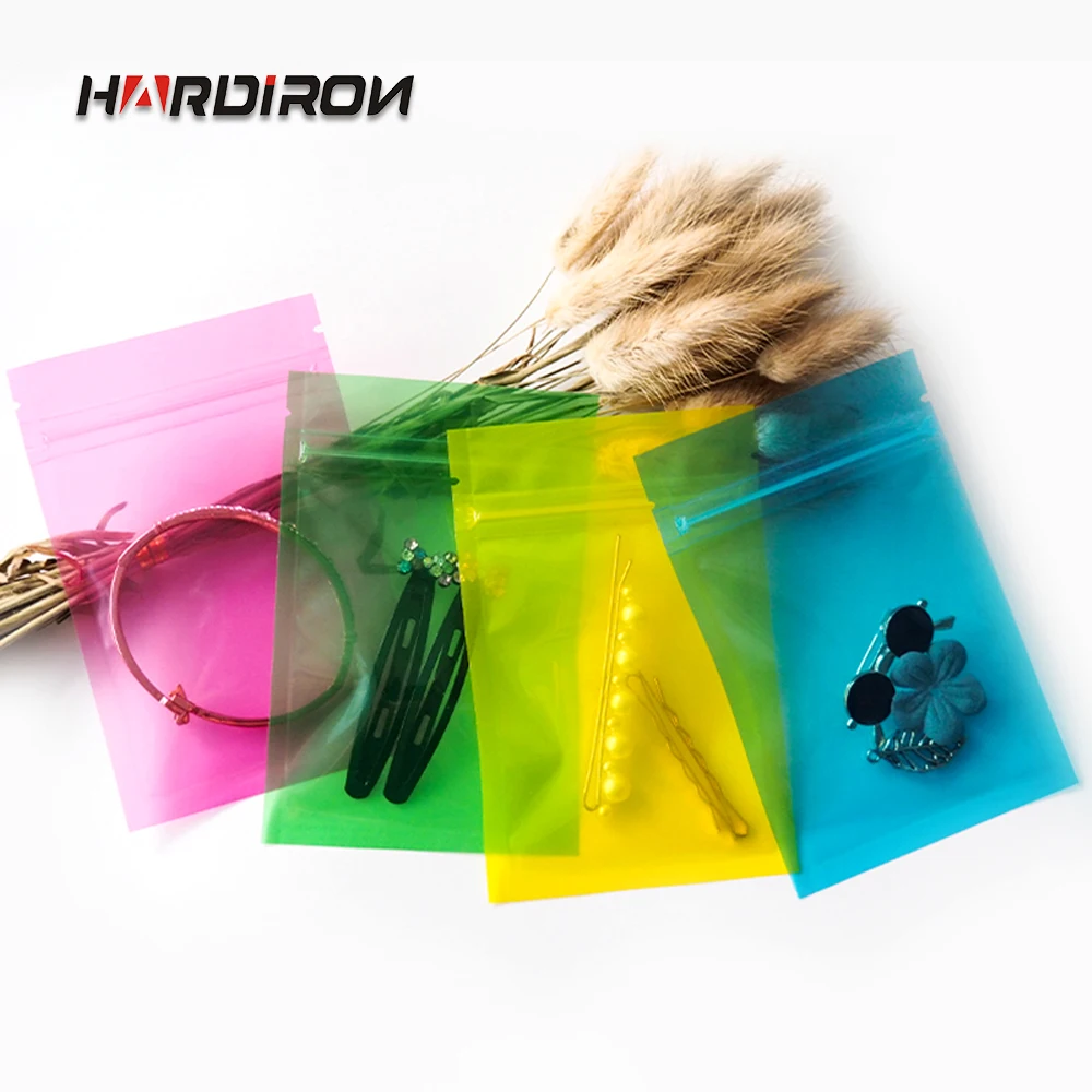 

HARDIRON Thickened Color Transparent Zipper Bag Jewelry Cosmetic Organizer Packaging Bag Food Storage Plastic Bag Gift Bags