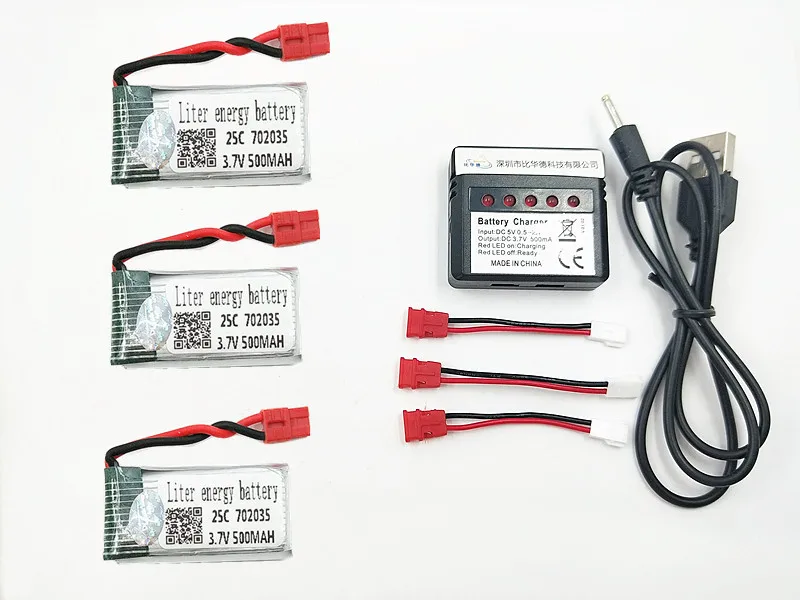 3pcs C 3,7 в 500 мАч 702035 Lipo Батарея для X5A-1 X15 X15C X15W Квадрокоптер аксессуары для радиоуправления 3,7 V 25C Батарея и зарядное устройство - Цвет: 3pcs C