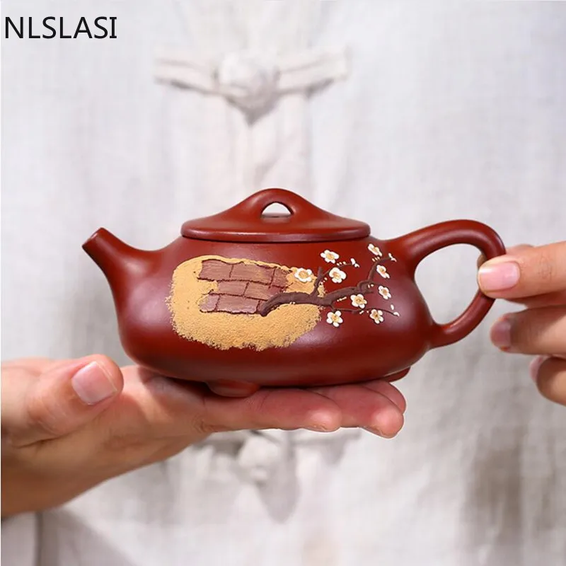 Yixing tea pot purple clay Stone scoop teapot Chinese handmade