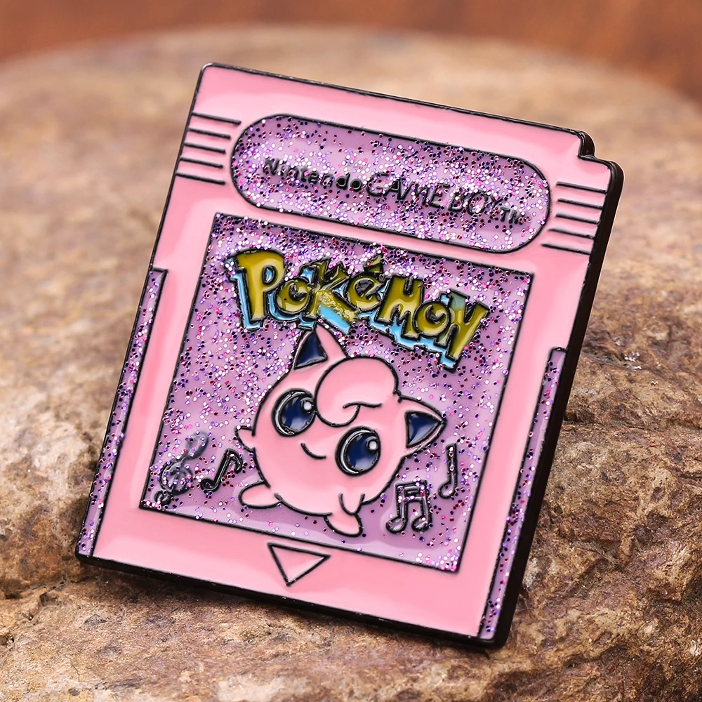 Забавный Поющий Jigglypuff эмалированная булавка с блестками рубашка с пряжкой булавки и броши для женщин мультфильм отворот булавка брошь, ювелирный подарок