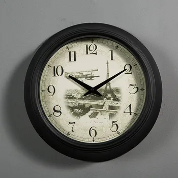 

Metal Retro European minimalist wall clock clock creative metal living room quartz clock clock
