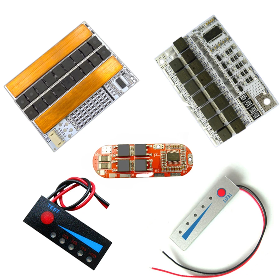 

BMS 5S 25A 100A 300A 18650 Lipo Li-ion Battery Protection Circuit Board Charger Meter 5S Level Lipo Li-POLYMER Balance Indictor