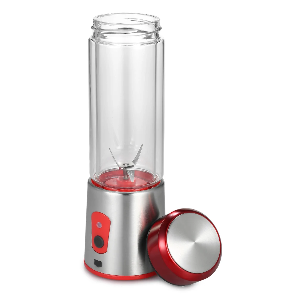  350ml Portable Juicer Blender Chargeable Electric Juice Cup Multifunctional Glass Mini Juice Maker  - 4000056094372