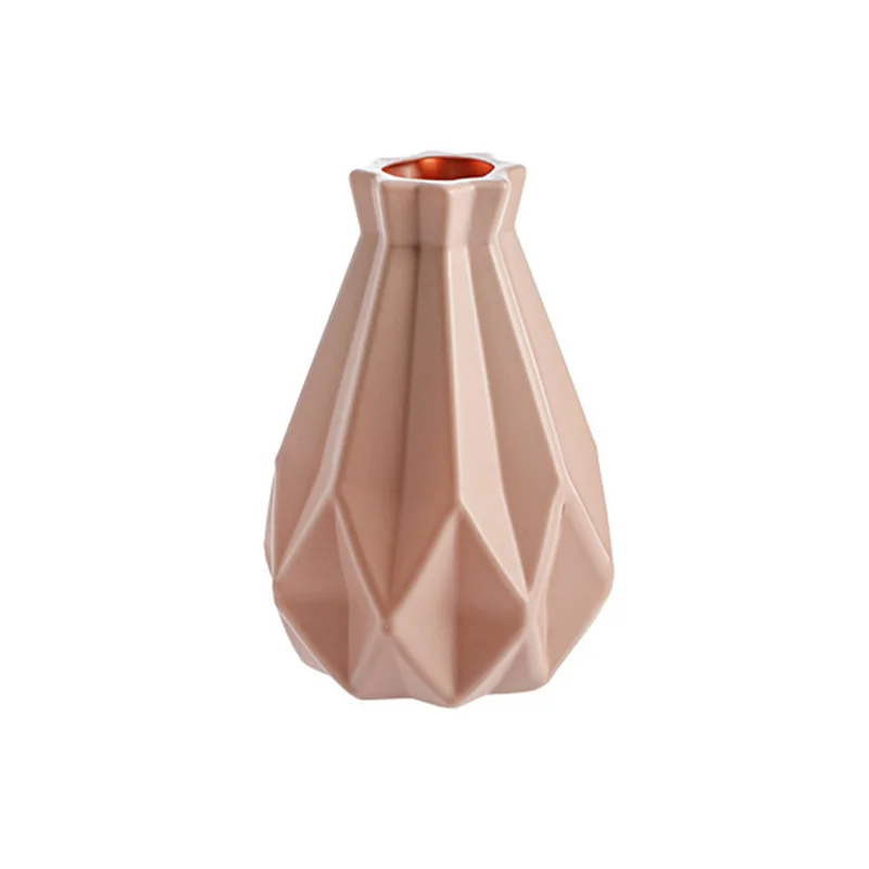 Srliya Vaso Bianco In Plastica Effetto Ceramica E Rattan – Decorazione Tavolo 17cm