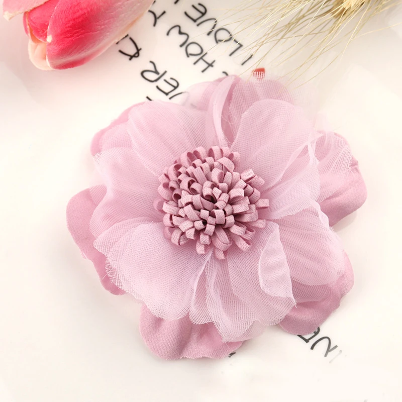 5PCS /33 Colors Mini Chiffon Fabric Flower For Wedding Invitation Artificial Flowers For Dress Decoration - Цвет: 12