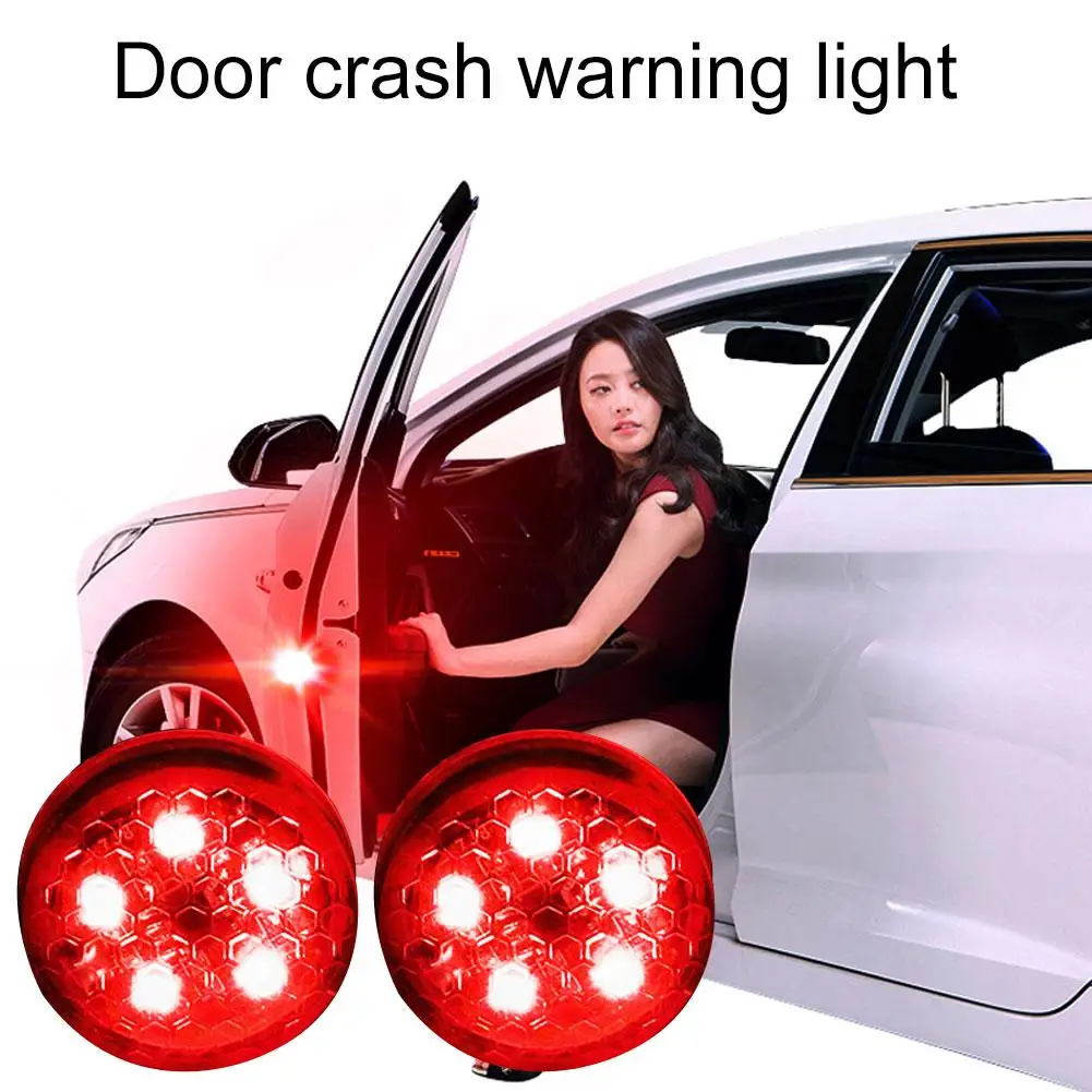 2pcs Wireless Car Door Open Led Warning Light Anti Collision