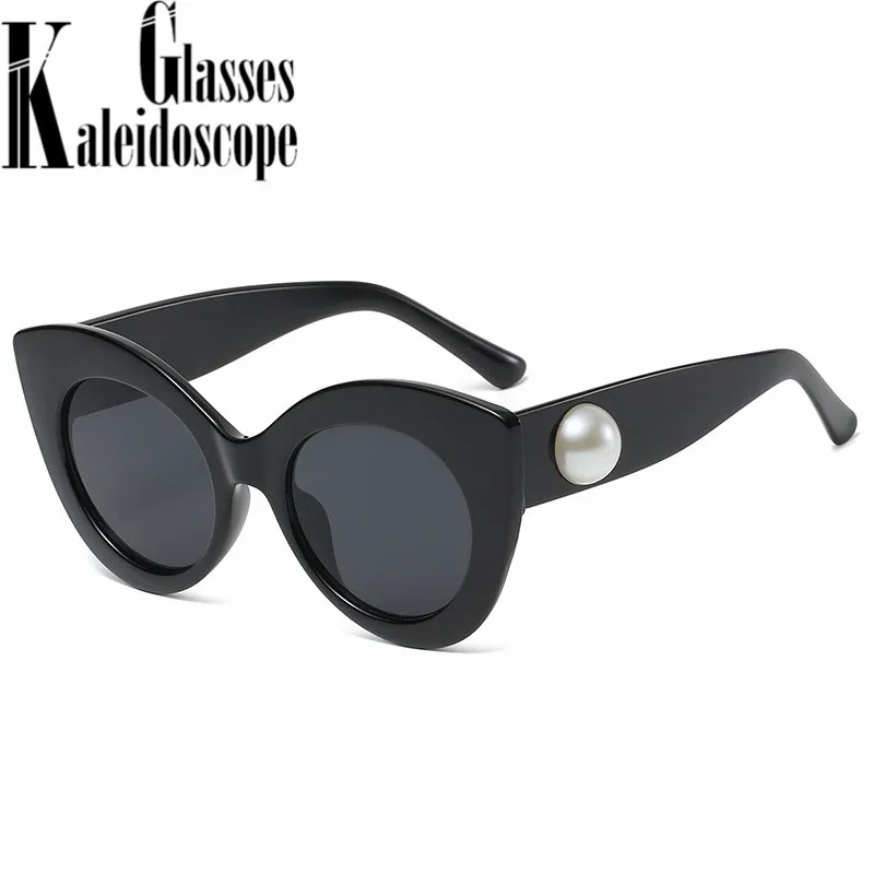 Fashion Cat Eye Sunglasses for Women Vintage Pearl Design