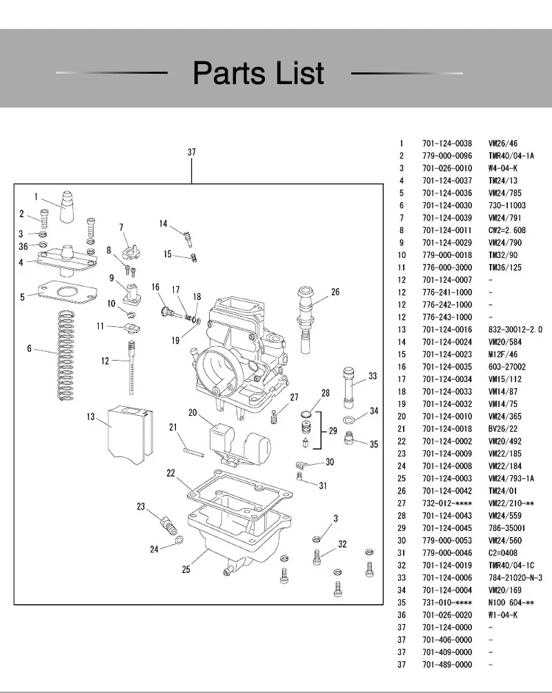 tm34 tm38 mikuni motocicleta carburador vergaser carb