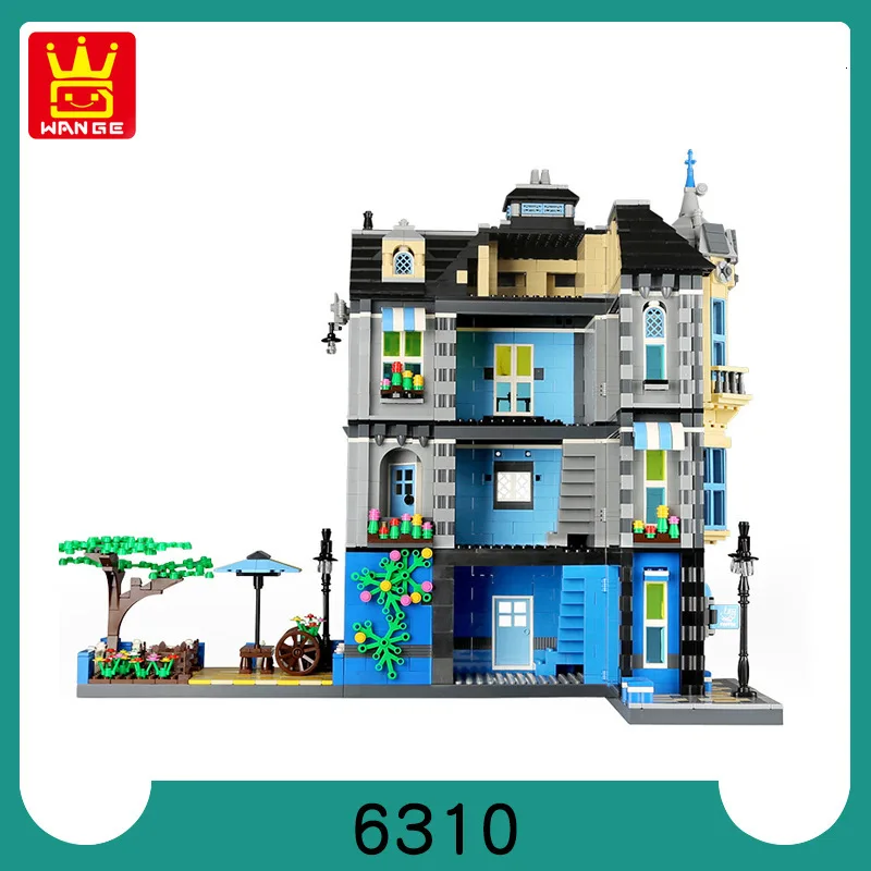 Wange Streetscape coffee House, детские строительные блоки, игрушки, улучшающие возможности, головоломка, отпускающая давление, игра, 2313 шт