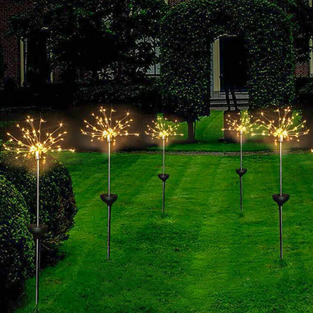 

LED Solar Powered Firework Lights Garden Outdoor Decoration IP44 Grass Globe Dandelion Waterproof Landscape Path Lawn Tree Lamp