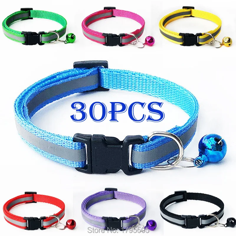 30pcs Pet Outdoor Leashes Chest Adjustable Harness Cats Walking Chest Strap Cat Collars Vest