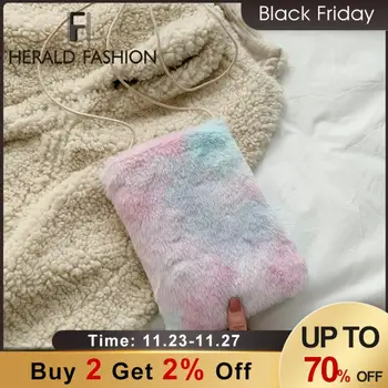 

2020 Women Mini Messenger Bag Cute Plush Phone Bag Zipper Coin Purse Small Crossbody Bags Candy Color Shoulder Bags For Girls