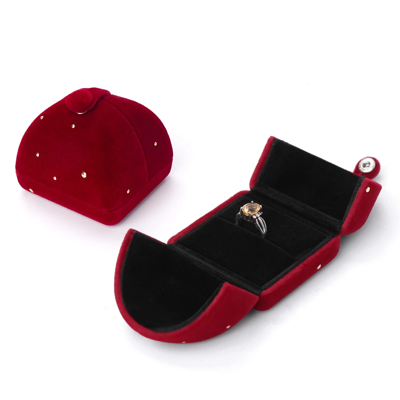 

Red Fashion Wedding Rings Jewelry Packaging Box For Female Earrings Pendents Bracelets Jewellery Organizers For Travel Portable