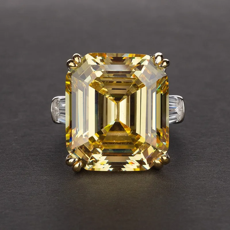 Choucong натуральная кольца из стерлингового серебра 925 для женщин Emerad cut 12ct Sona диамон cz обручальное кольцо Роскошные ювелирные изделия